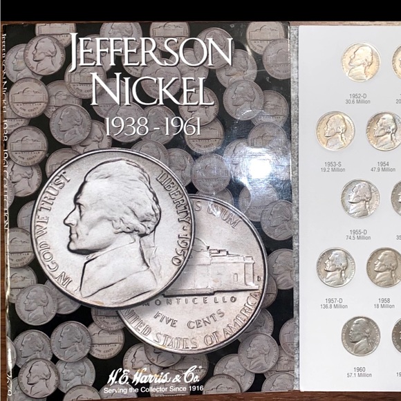 Jefferson Nickel 1938-1961 Coin Folder Full Collection Only $5.95 S&H! - Picture 5 of 13